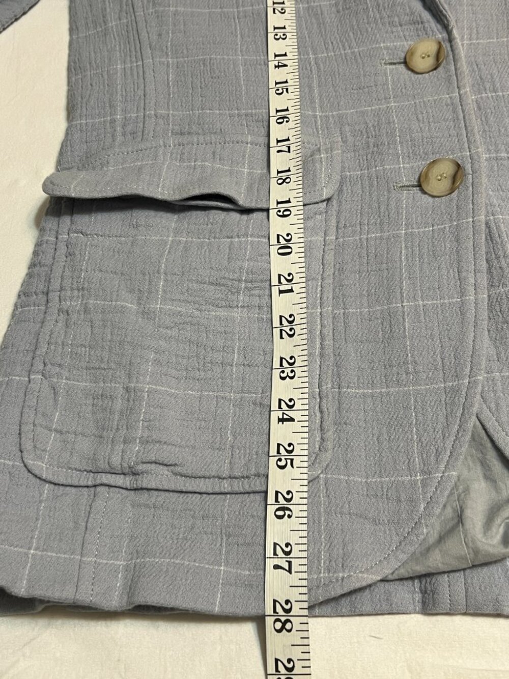 Madewell Gray Windowpane Plaid Linen Blend Blazer Jacket Button Pocket Size S - Picture 7 of 9